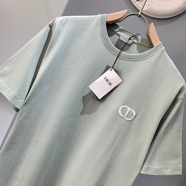 新作◆ディオール CDアイコン Tシャツ コピー コットン クルーネック 刺しゅうロゴ 4色 013J600A0589